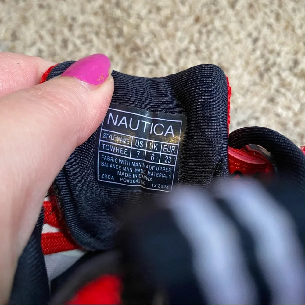 Nautica boys size 7 toddler shoes sneakers red Towhee